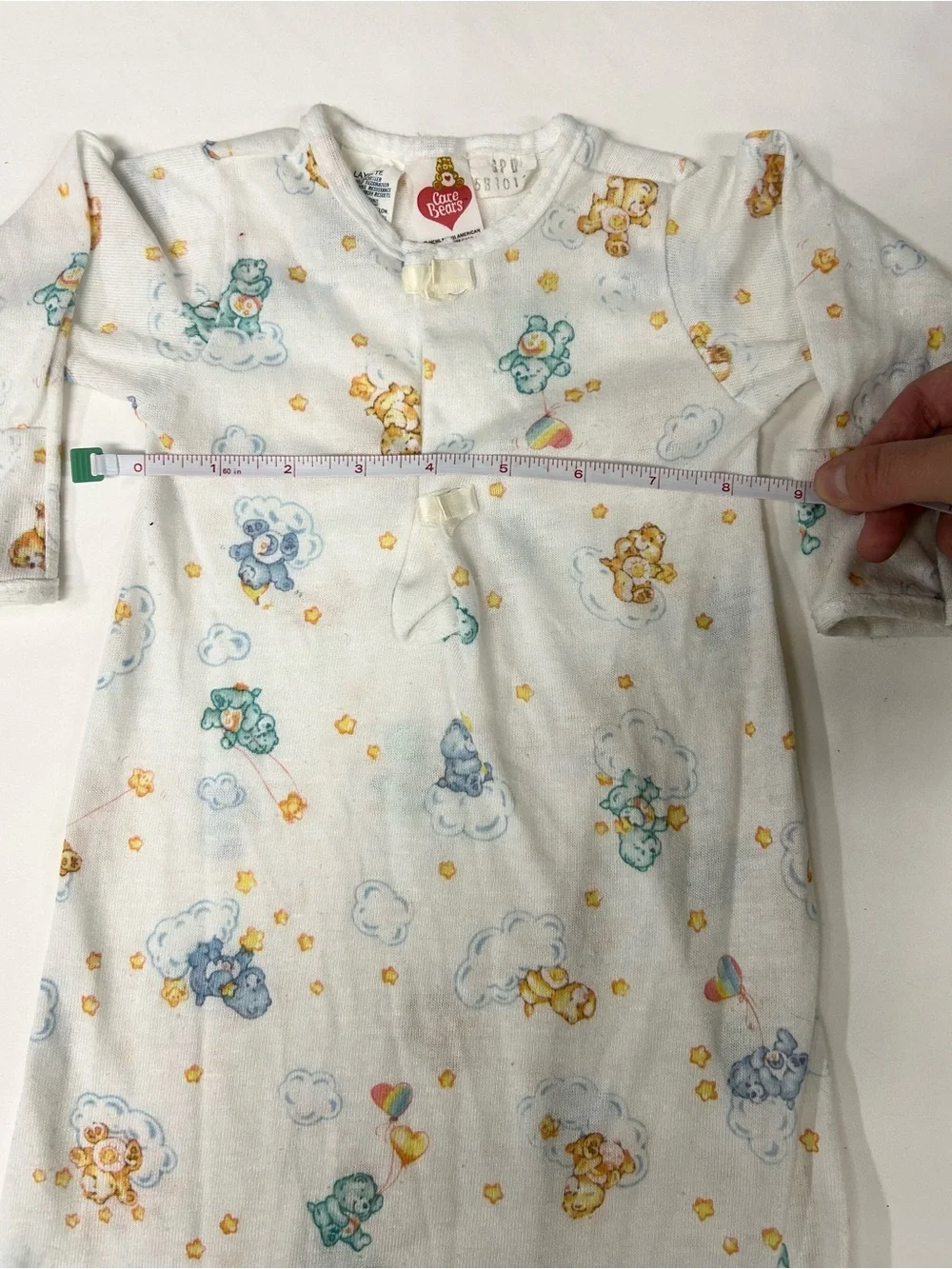 Care Bear - Vintage 1983 Infant Layette Gown - White Care Bear Print